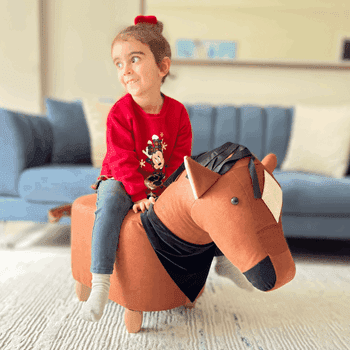 At doru Hayvanlı puf çocuk koltuğu resmi