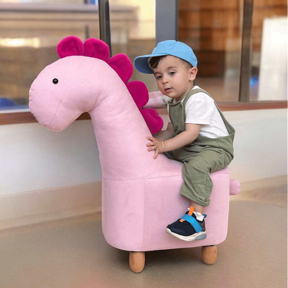Dinazor Dino puf çocuk koltuğu Pembe resmi